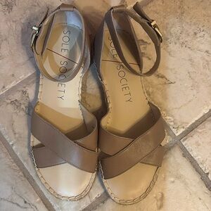 Sole Society Sandals, Tan, 7.5